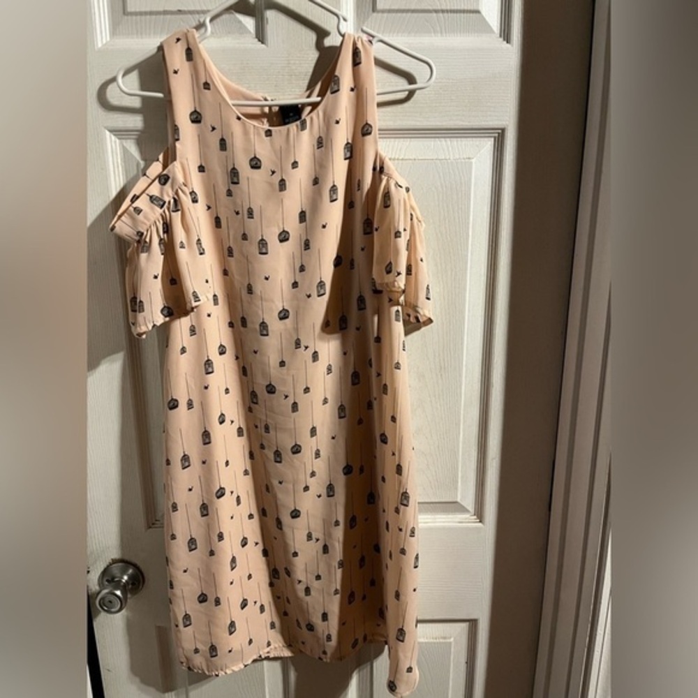 City Streets Women’s Bird and Birdcage Pink Cocktail Dress Size‎ 10